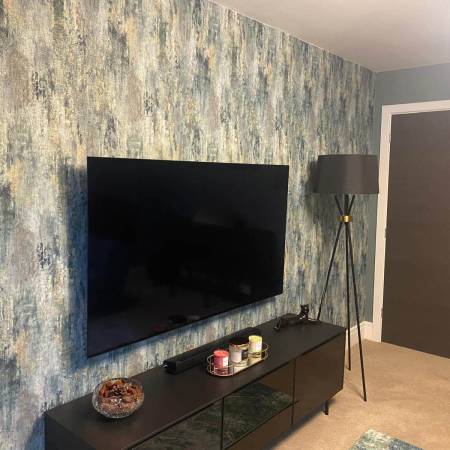 TV wall wallpapering